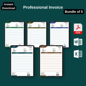 Editable Invoice Template Pack – Professional & Printable (PDF + Excel)