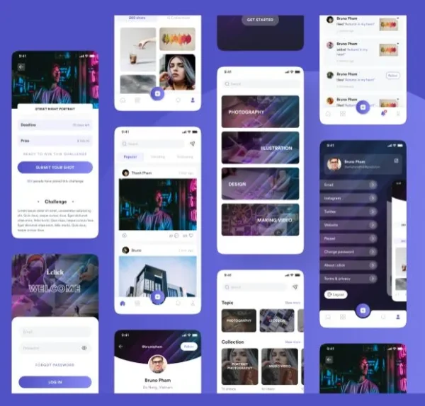 Figma Mobile App UI Kit – 40+ Screens for Any App Project – MINITECH